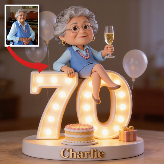 Plaque Acrylique Personnalisée pour le 70ème Anniversaire d'une Femme Latina