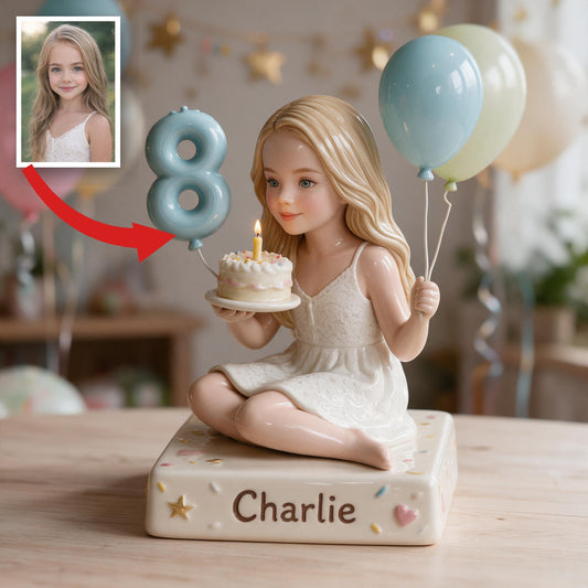 Personalisierte 3D-Plakette zum Geburtstag für kleine Mädchen, Erinnerungsgeschenk für Tochter, Enkelin, Nichte