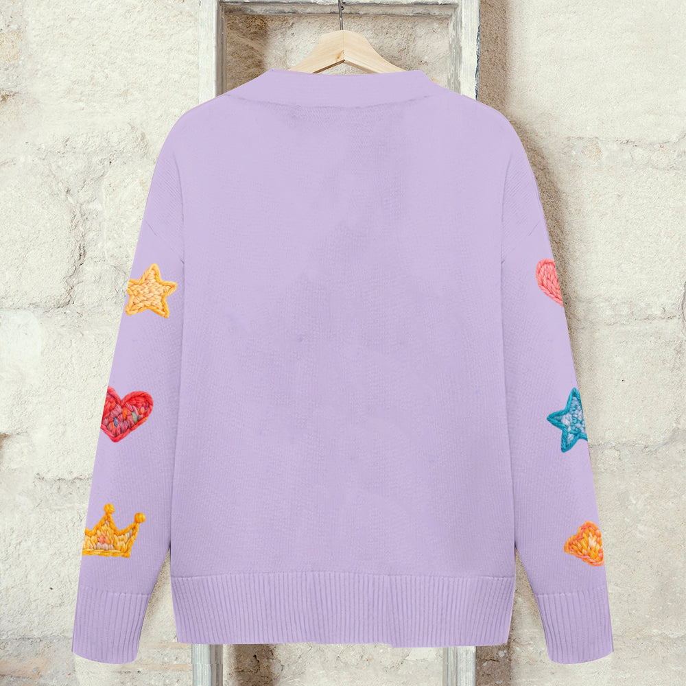 Personalized Little Girl Embroidered Kid Cardigan Sweater Gift for Daughter Granddaughter Niece