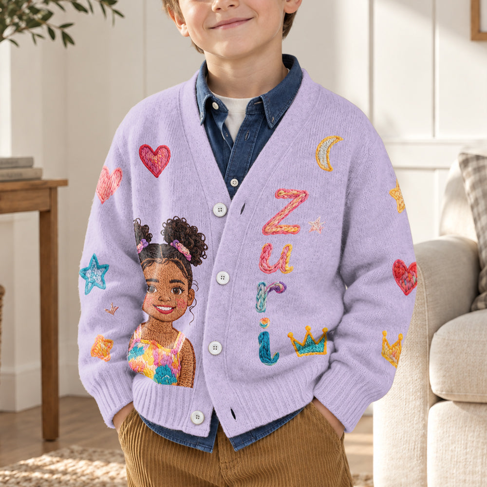 Personalized Christmas Baby Boy Kid Cardigan Sweater Custom Holiday Gift