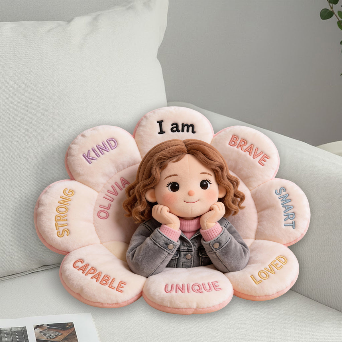 Personalized Latina Little Girl Affirmations Faux Fur Pillow Kid Gift