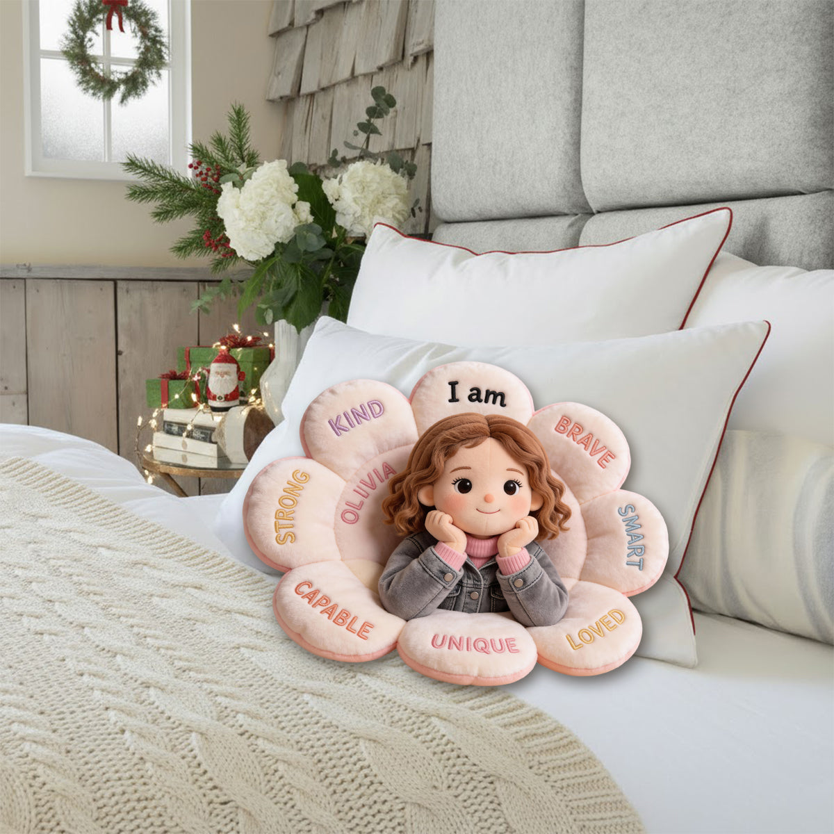 Personalized Latina Little Girl Affirmations Faux Fur Pillow Kid Gift