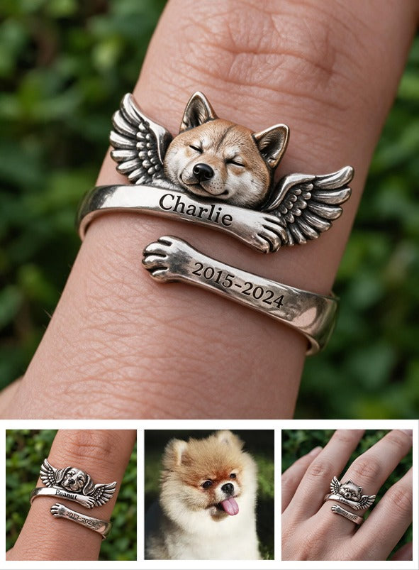 Personalized Shiba Inu Memorial Adjustable Ring Pet Keepsake Gift