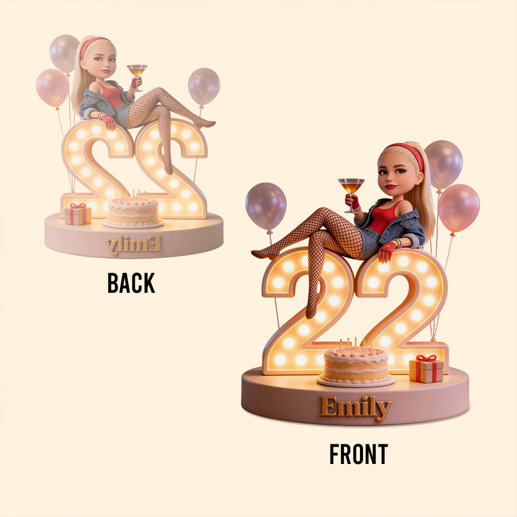 Personalized 8th Birthday Little Girl Custom Shaped Acrylic Plaque Gift for Daughter Granddaughter Niece