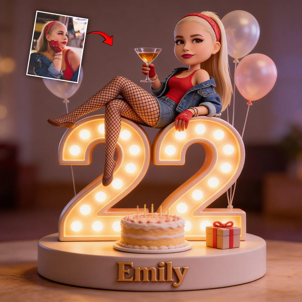 Personalized 8th Birthday Little Girl Custom Shaped Acrylic Plaque Gift for Daughter Granddaughter Niece