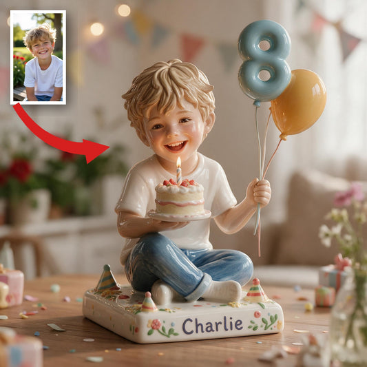 Personalisierte Geburtstagsplakette für Jungen 3D Geschenk