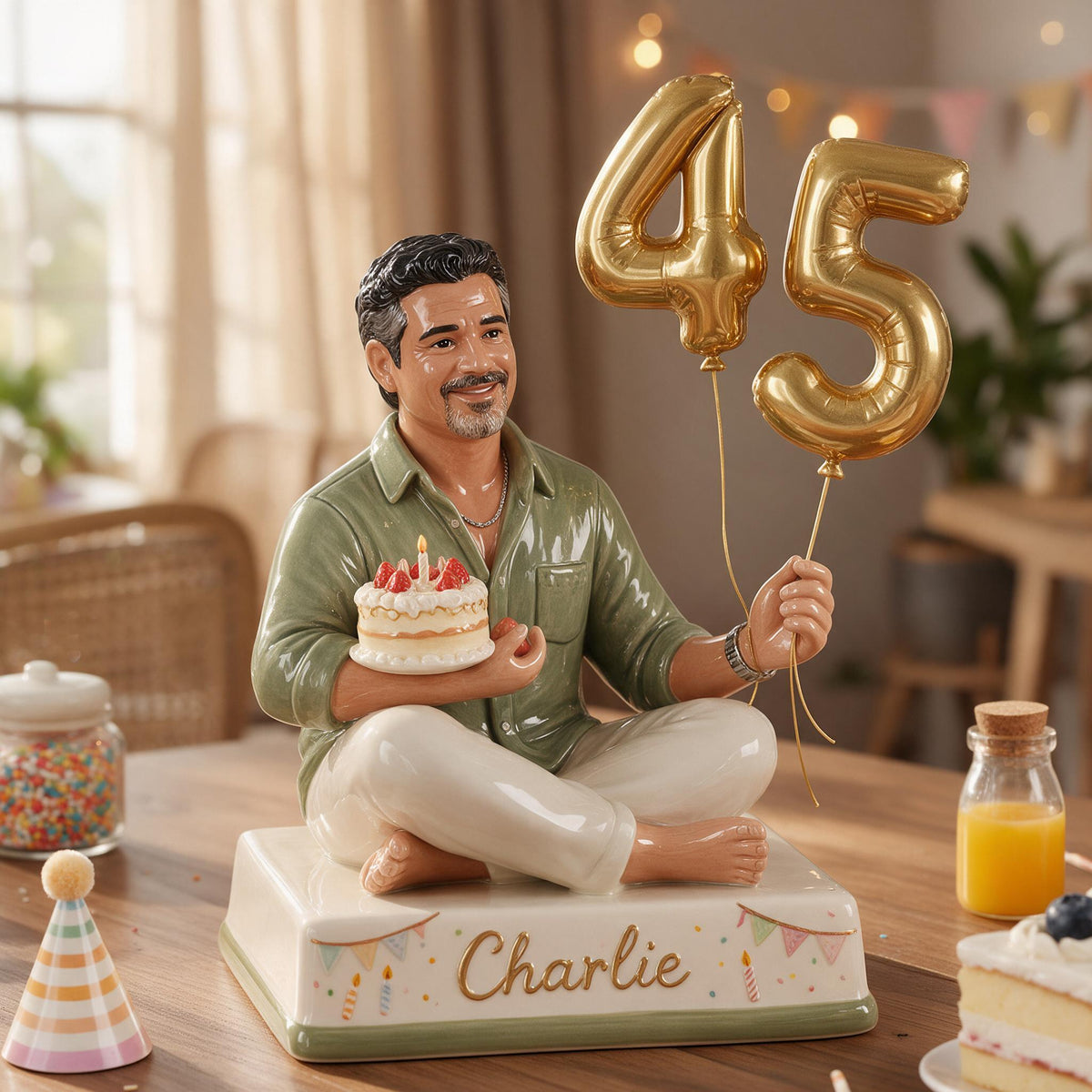 Personalized 45th Birthday Middle-Aged Latino Man 3D Plaque Gift for Dad Grandpa