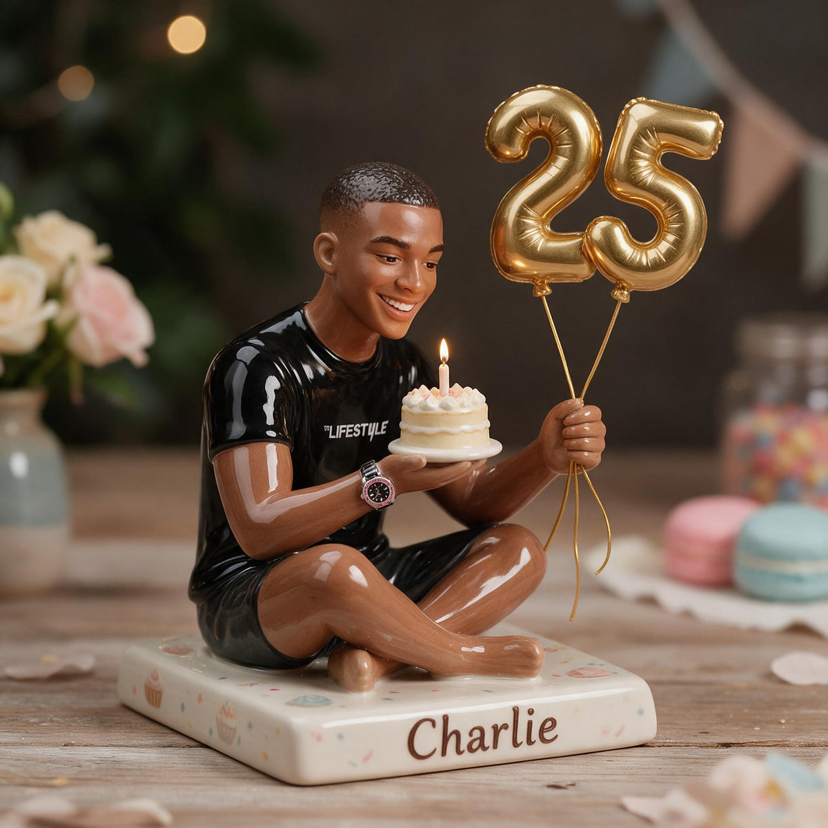 Personalized 25th Birthday Black Man 3D Plaque Gift