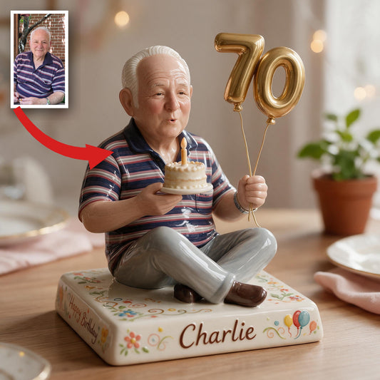 Personalisierte 3D-Plakette zum 70. Geburtstag für Opa, Papa, Ehemann