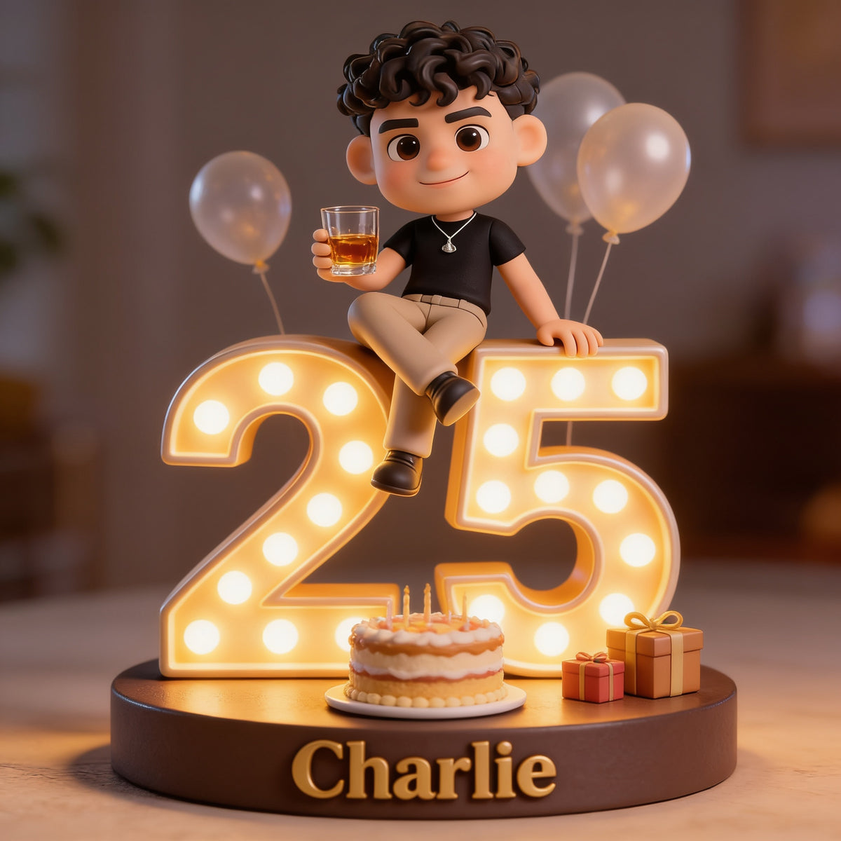 Personalized 25th Birthday Latino Man Custom Shaped Acrylic Plaque Gift for Him