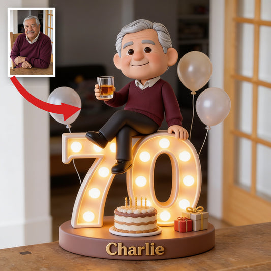Plaque Acrylique Personnalisée pour le 70ème Anniversaire d'un Homme Latino