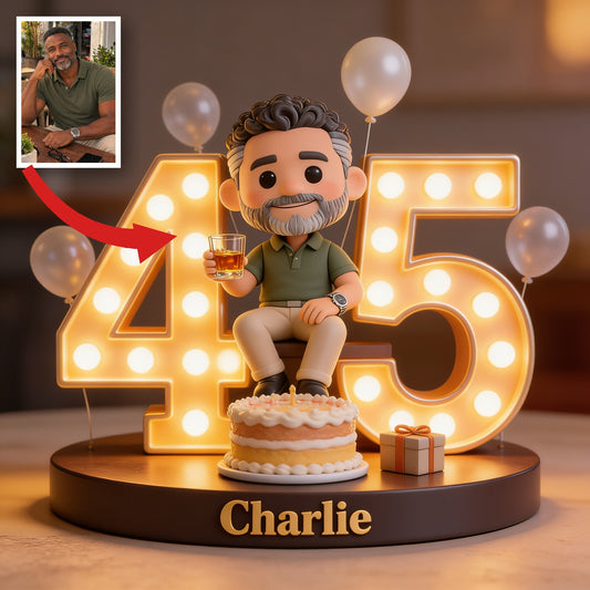Plaque Acrylique Personnalisée pour le 45ème Anniversaire d'un Homme Noir