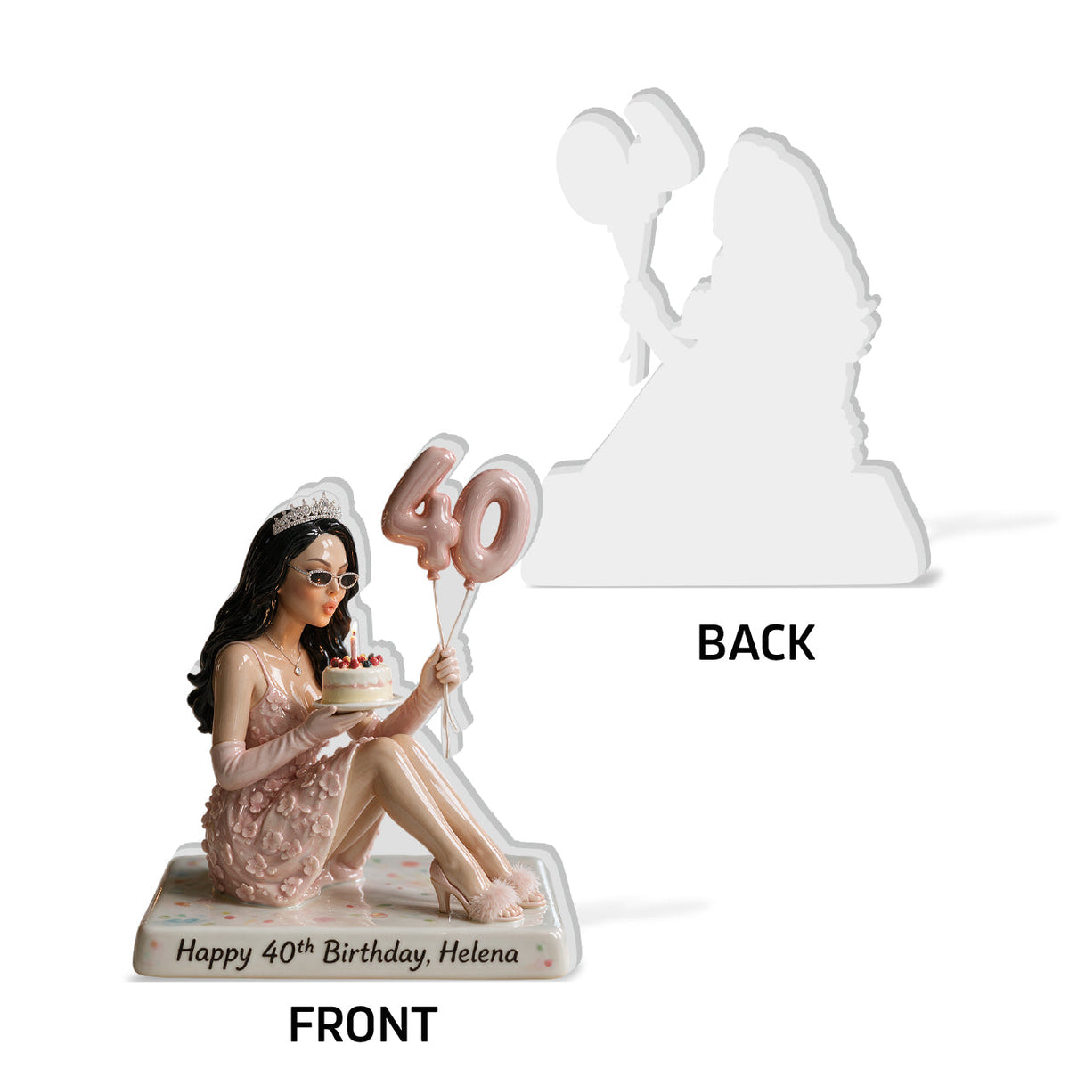Personalized 45th Birthday Middle-Aged Black Woman 3D Plaque Keepsake Gift