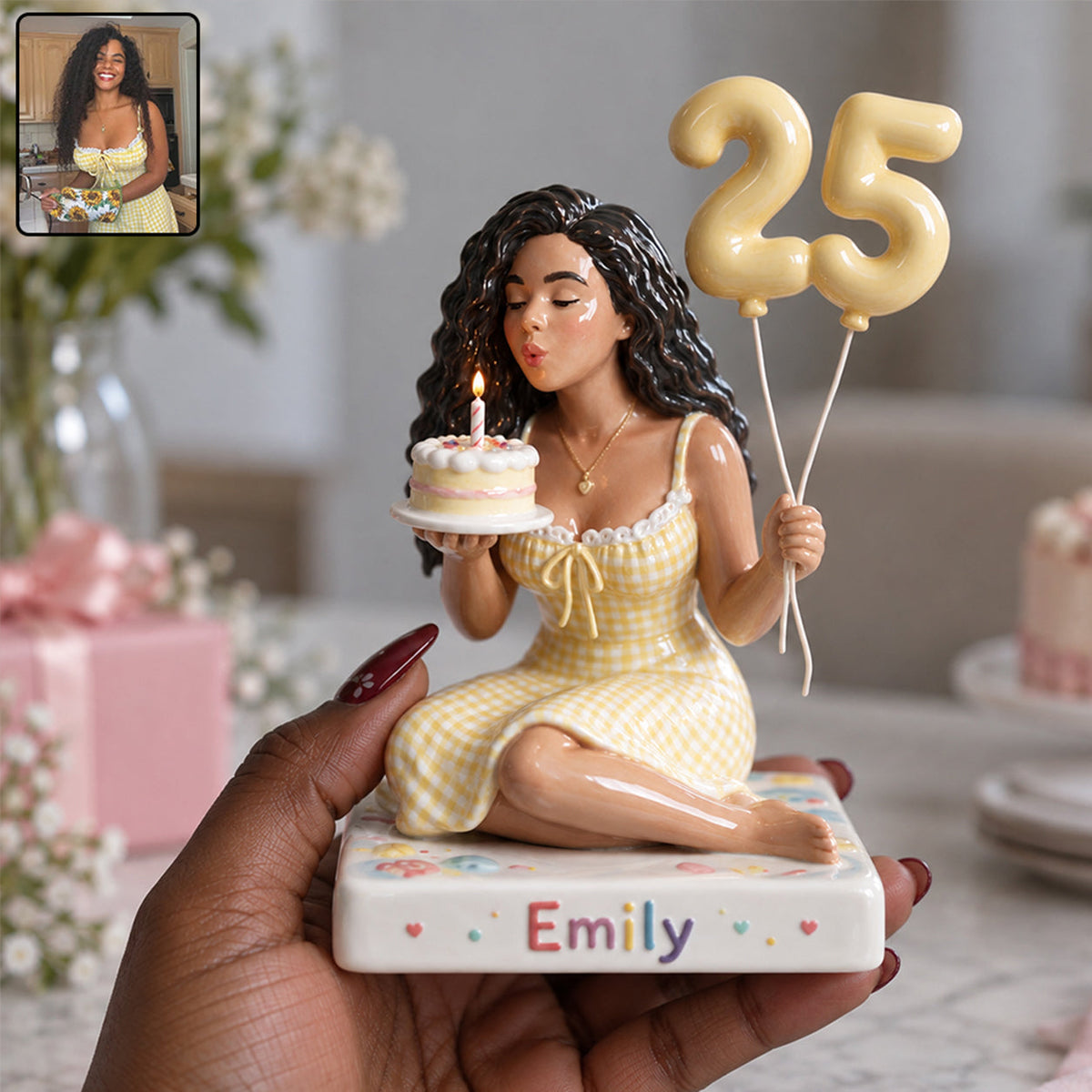 Personalized 25th Birthday Black Woman 3D Plaque Keepsake Gift