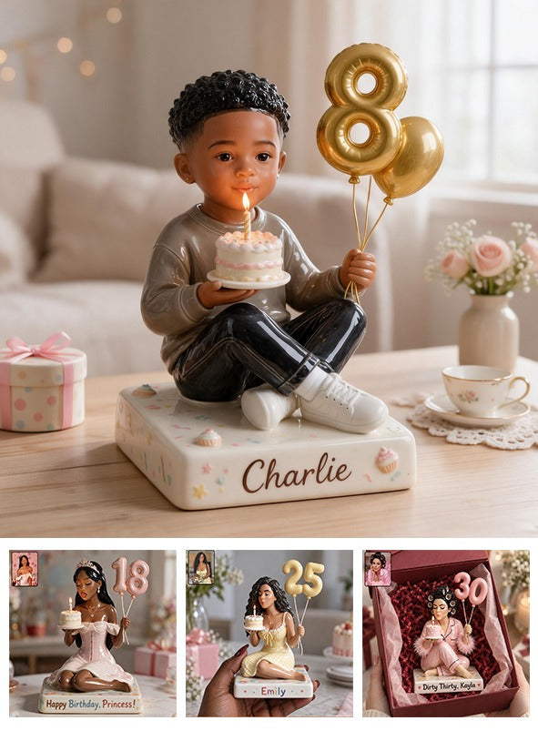 Personalized Birthday Black Little Boy 3D Plaque Keepsake Gift