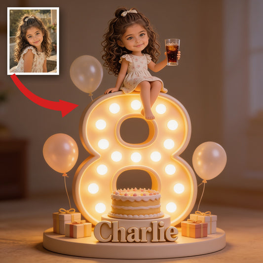 Plaque acrylique personnalisée pour le 8ème anniversaire d'une petite fille Latina
