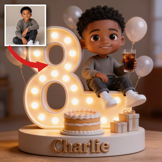 Plaque Acrylique Personnalisée pour le 8ème Anniversaire d'un Petit Garçon