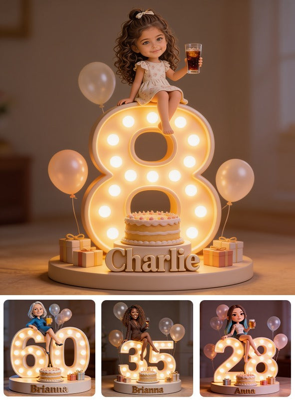 Personalized 8th Birthday Latina Little Girl Custom Shaped Acrylic Plaque for Daughter Granddaughter Niece