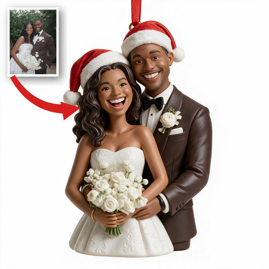 Personalisierte Foto-Weihnachtsornament für schwarze Paare