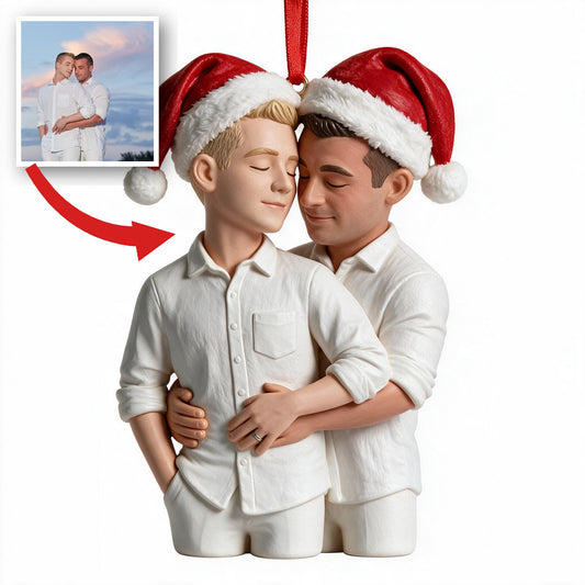 Personalisierte Foto-Weihnachts-Karikatur Ornament LGBT Geschenk