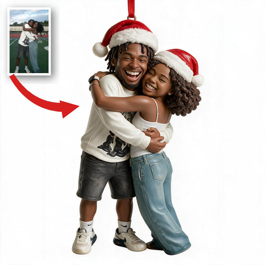 Personalisierte Foto-Weihnachtsornament für schwarze Paare