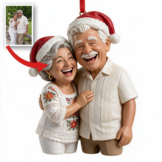 Personalisierte Foto-Weihnachtsornament für ältere Latino-Paare