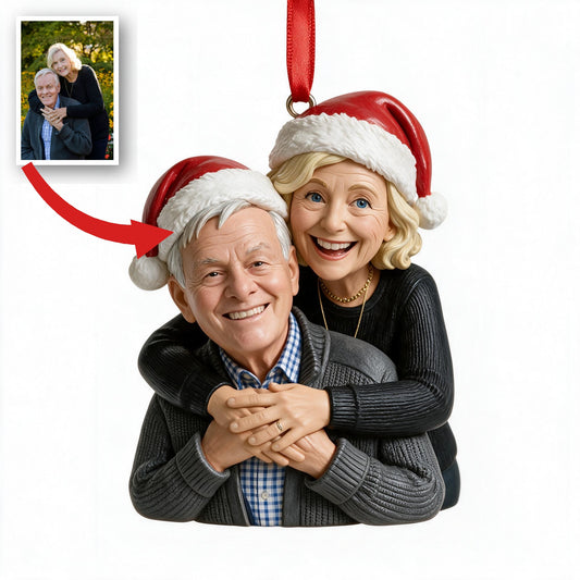 Personalisierte Foto-Weihnachtsornament für ältere Paare, Großeltern Geschenk