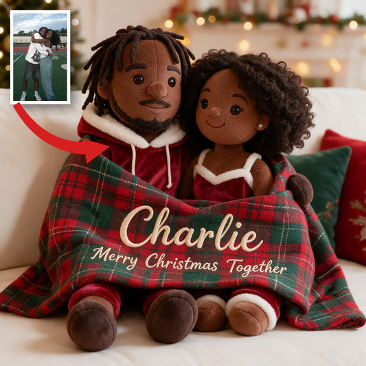 Personalisierte Weihnachtskissen für schwarze Paare, einzigartiges Geschenk