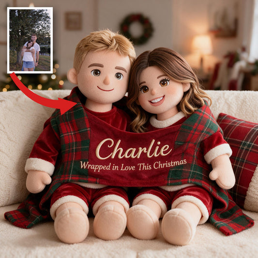 Personalisierte Weihnachts-Paar-Faux-Fur-Kissen Geschenk für die Feiertage