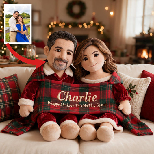 Personalisierte Weihnachtskissen für mittelalte Latino-Paare