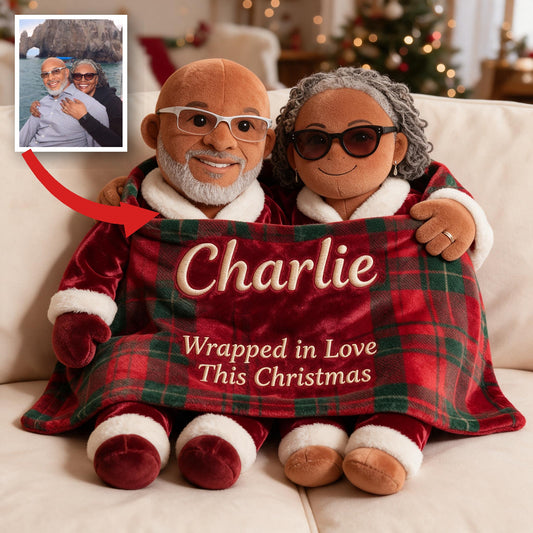 Personalisierte Weihnachtskissen für schwarze Paare