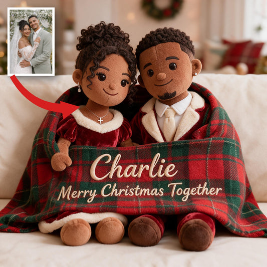 Personalisierte Weihnachts Latino Paar Kunstfell Kissen Geschenk für Paare