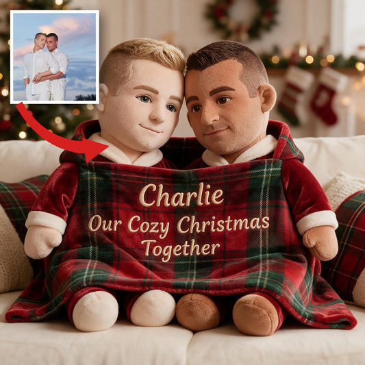Personalisierte Weihnachts-Gay-Paar-Faux-Fur-Kissen LGBT Geschenk