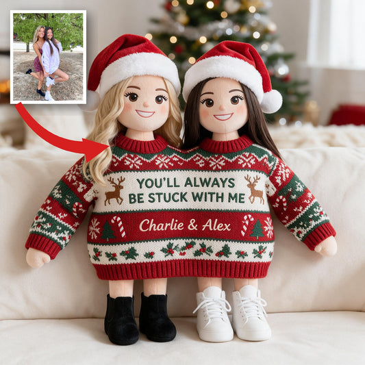 Personalisierte Foto Weihnachten Lesbenpaar Kunstfellkissen LGBT Geschenk