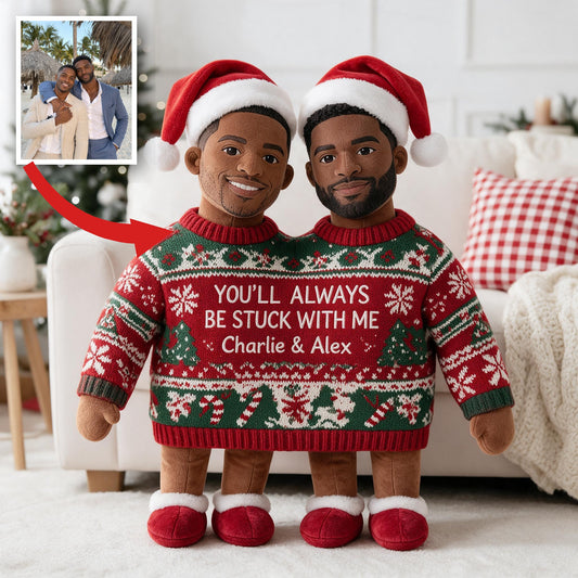 Personalisierte Foto-Weihnachtskissen für schwules Paar - LGBT Geschenk