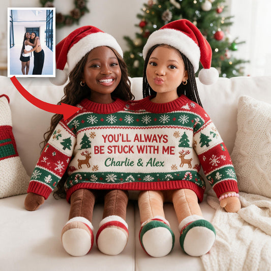 Personalisierbares Foto-Weihnachtskissen für schwarze lesbische Paare, LGBT Geschenk