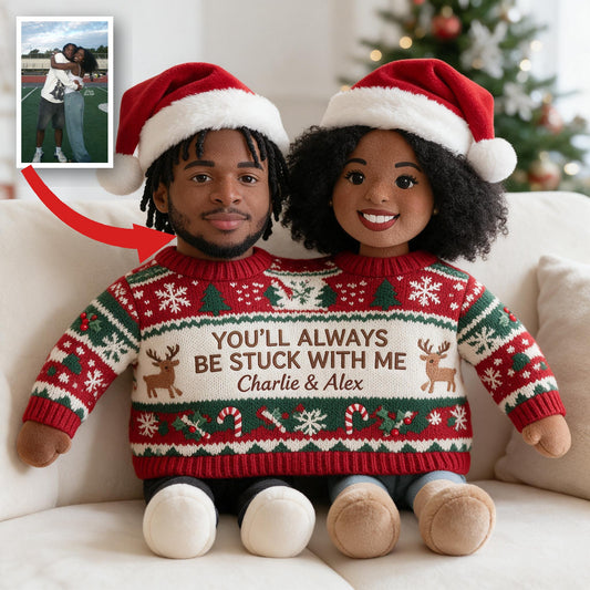 Personalisierte Foto-Weihnachtskissen für schwarze Paare, Geschenk für Mann und Frau