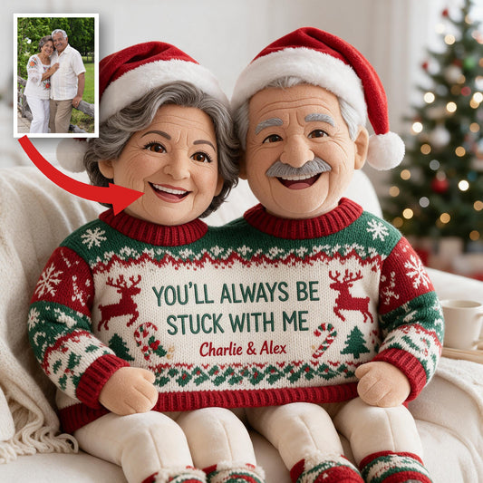 Personalisierte Foto-Weihnachtskissen für ältere Latino-Paare