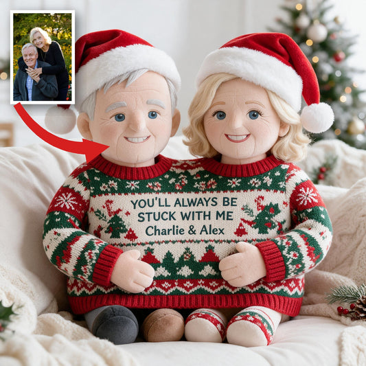 Personalisierte Foto Weihnachtskissen für ältere Paare
