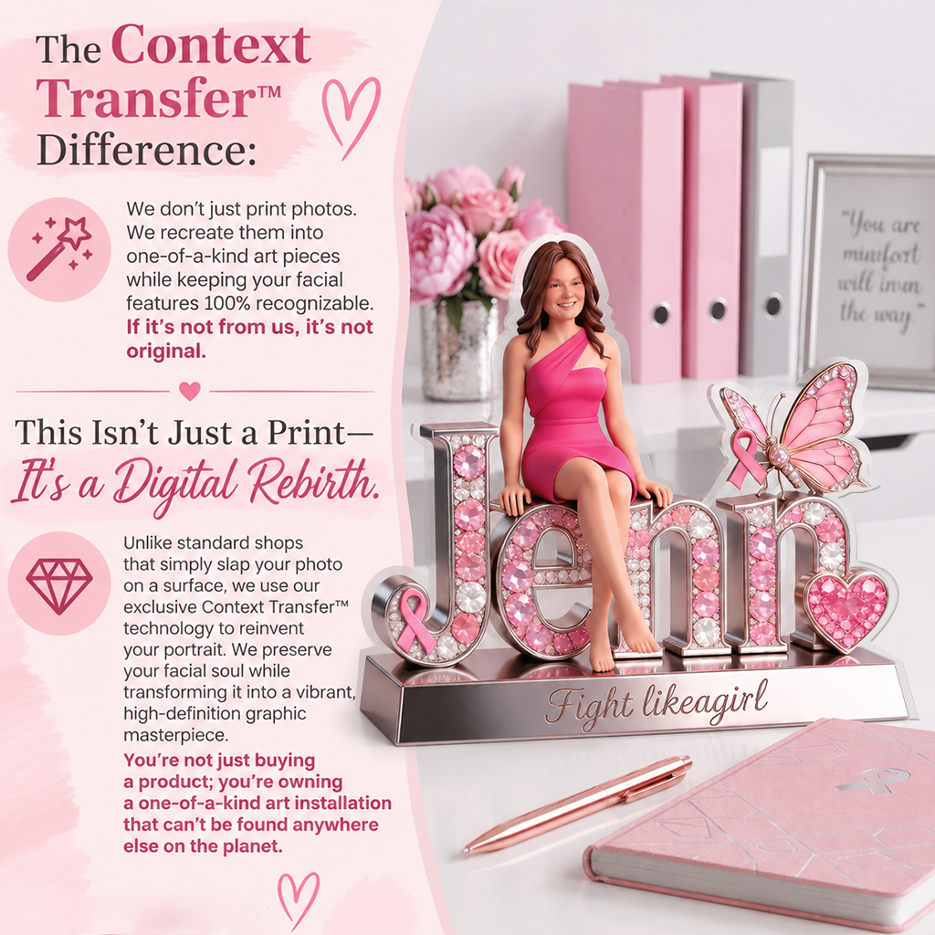 Custom Photo Breast Cancer Awareness Latina Breast Cancer Woman Shaped Acrylic Plaque