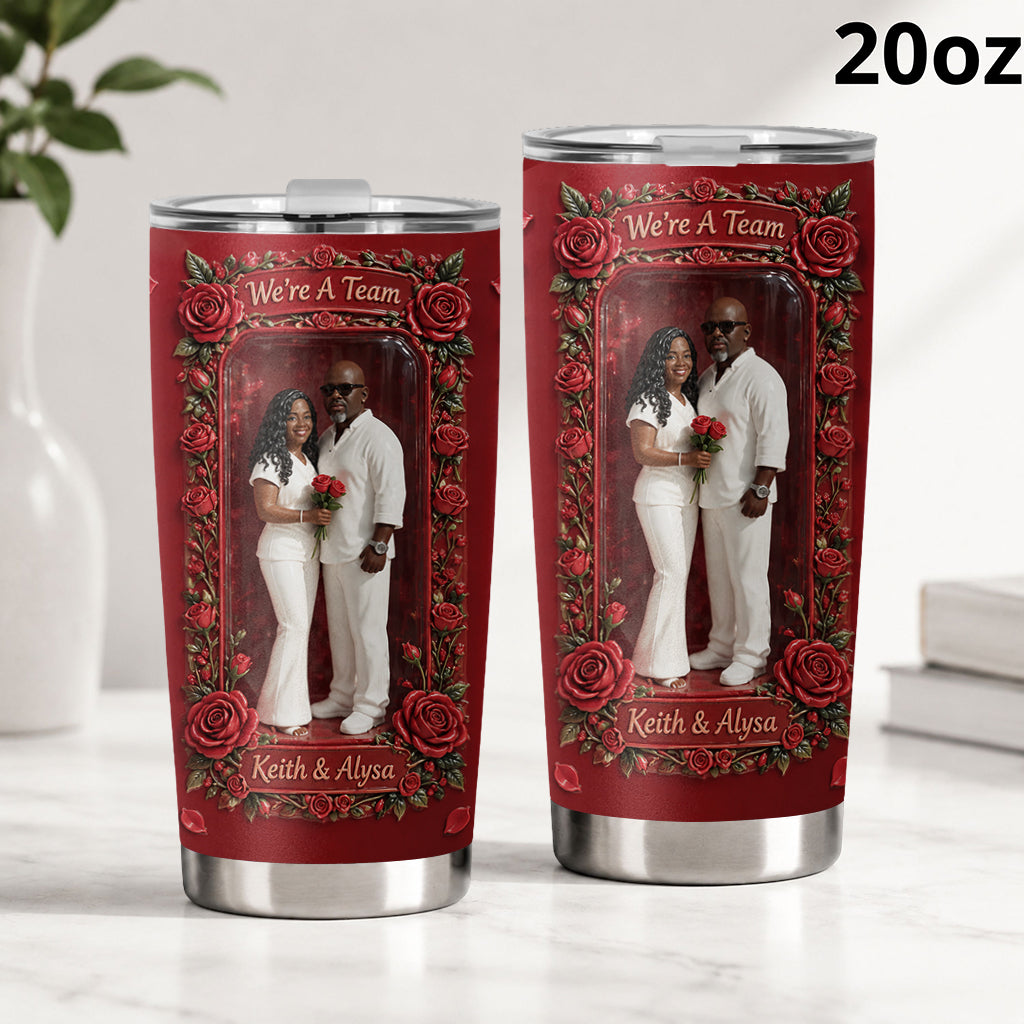 Custom Photo Latino Couple Tumbler Personalized Husband Wife Gift