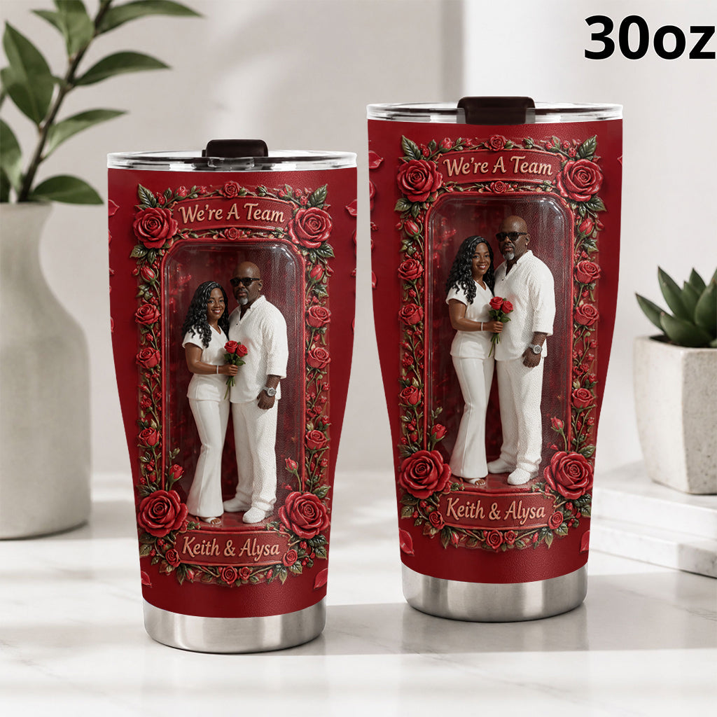 Custom Photo Middle-Aged Latino Couple Tumbler, Husband & Wife Gift