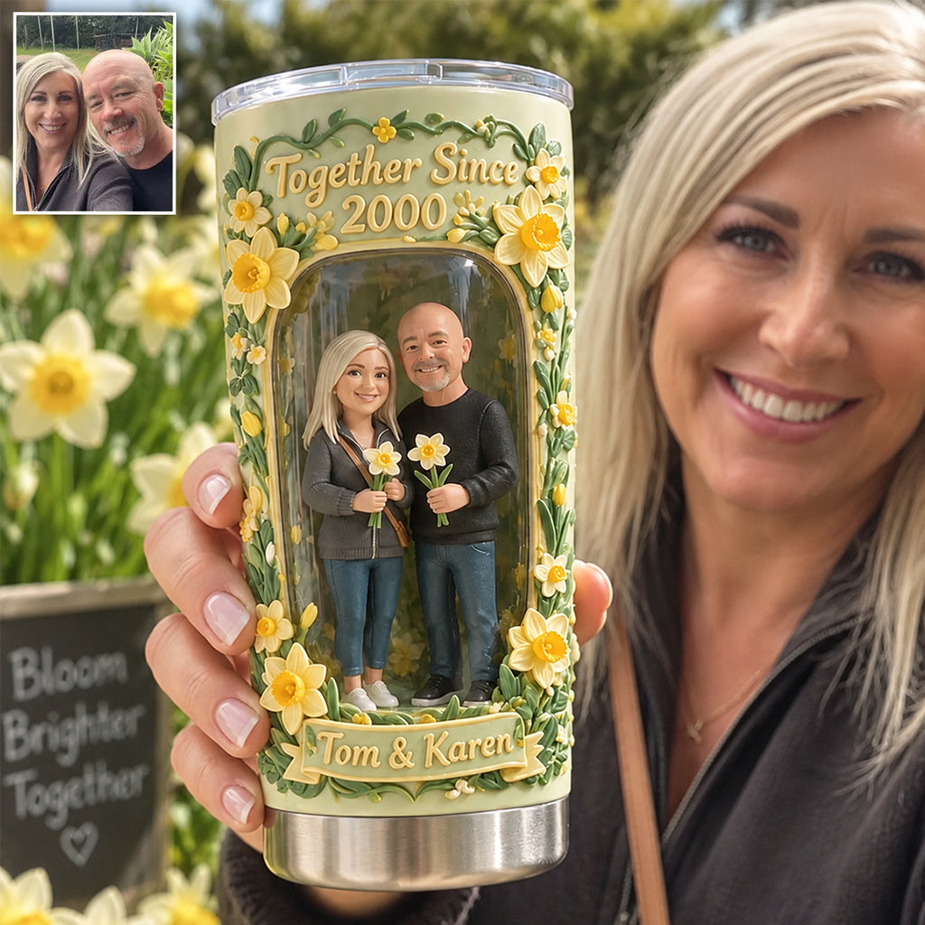 Custom Photo Older Latino Couple Tumbler, Personalized Couple Keepsake Gift