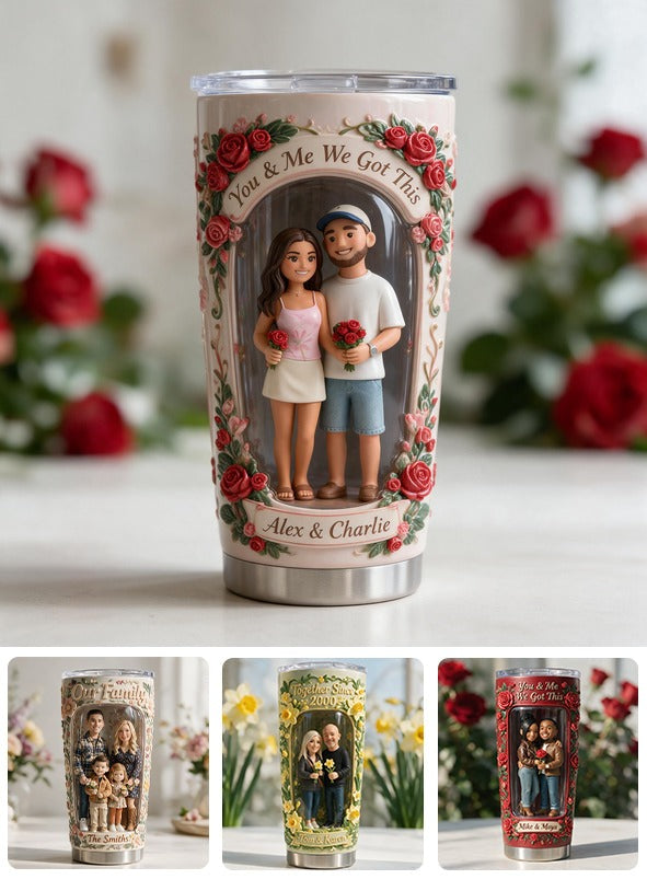Custom Photo Latino Couple Tumbler Personalized Husband Wife Gift