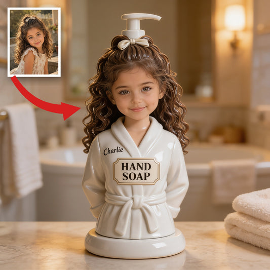 Distributeur de savon personnalisé pour petite fille Latina - Décor de salle de bain