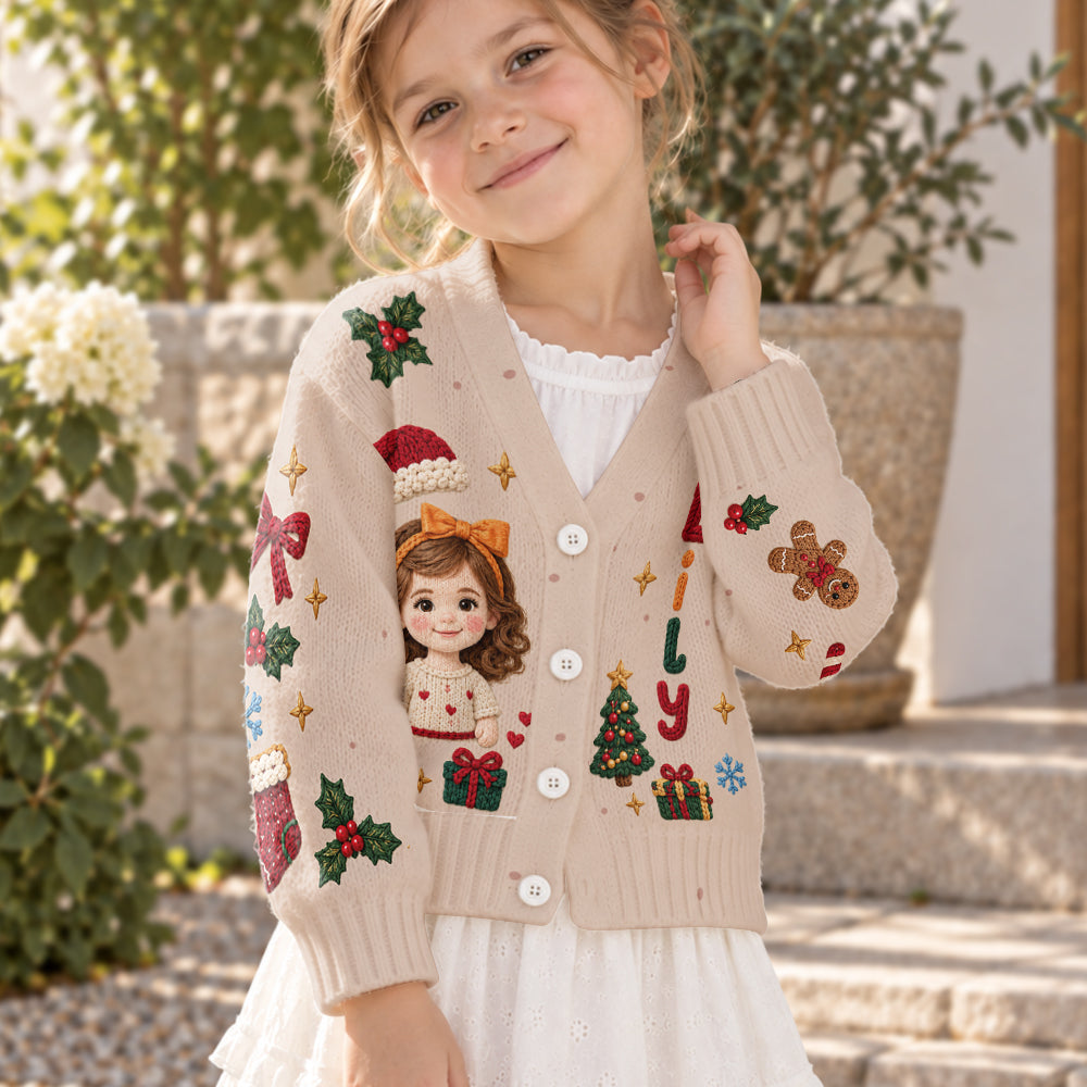 Personalized Christmas Latino Little Boy Cardigan Sweater Son Grandson Nephew Gift