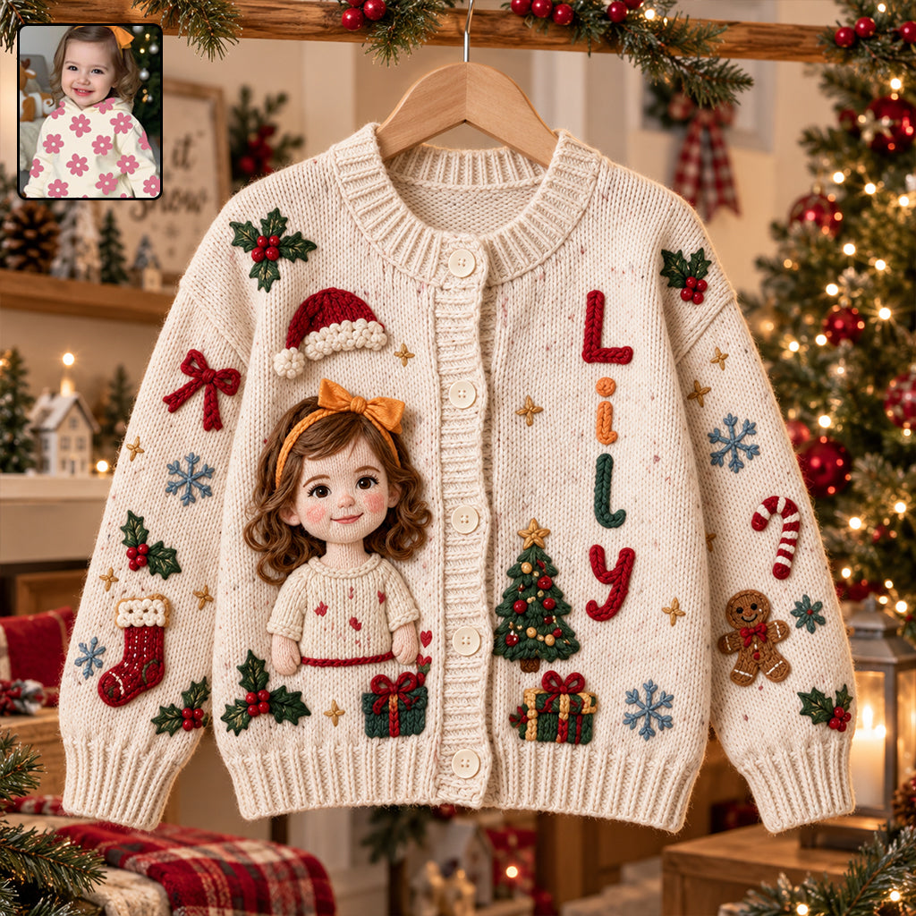 Personalized Christmas Latino Little Boy Cardigan Sweater Son Grandson Nephew Gift