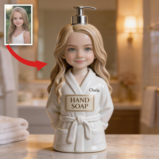 Distributeur de Savon Personnalisé pour Petite Fille - Cadeau de Salle de Bain