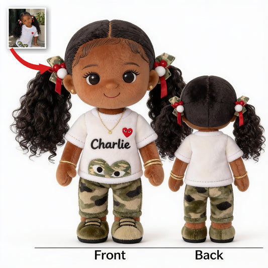 Porte-clés en peluche noir personnalisé pour fille - Cadeau sur mesure pour fille, petite-fille, nièce
