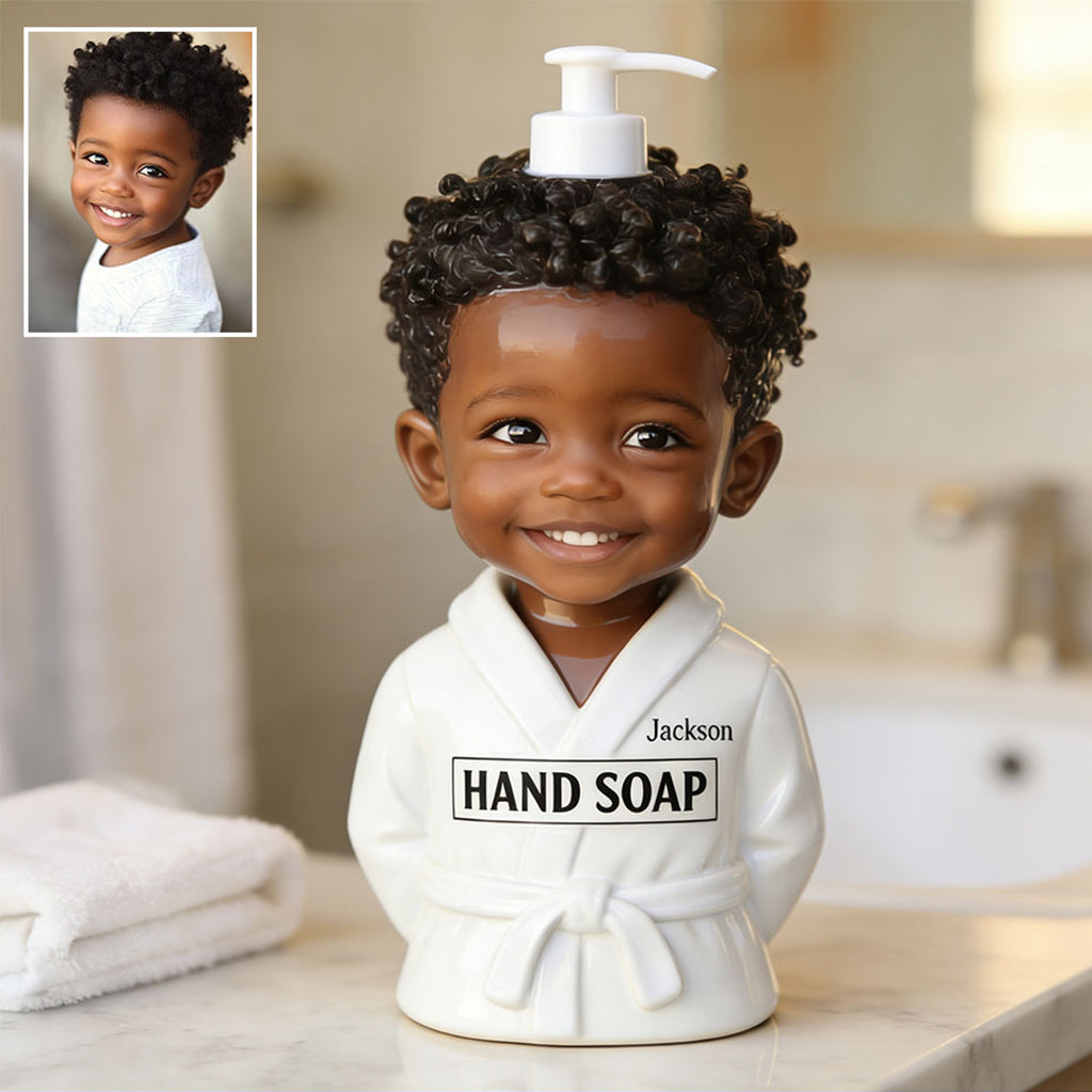 Personalized Little Girl Soap Dispenser Custom Kids Bathroom Pump Gift